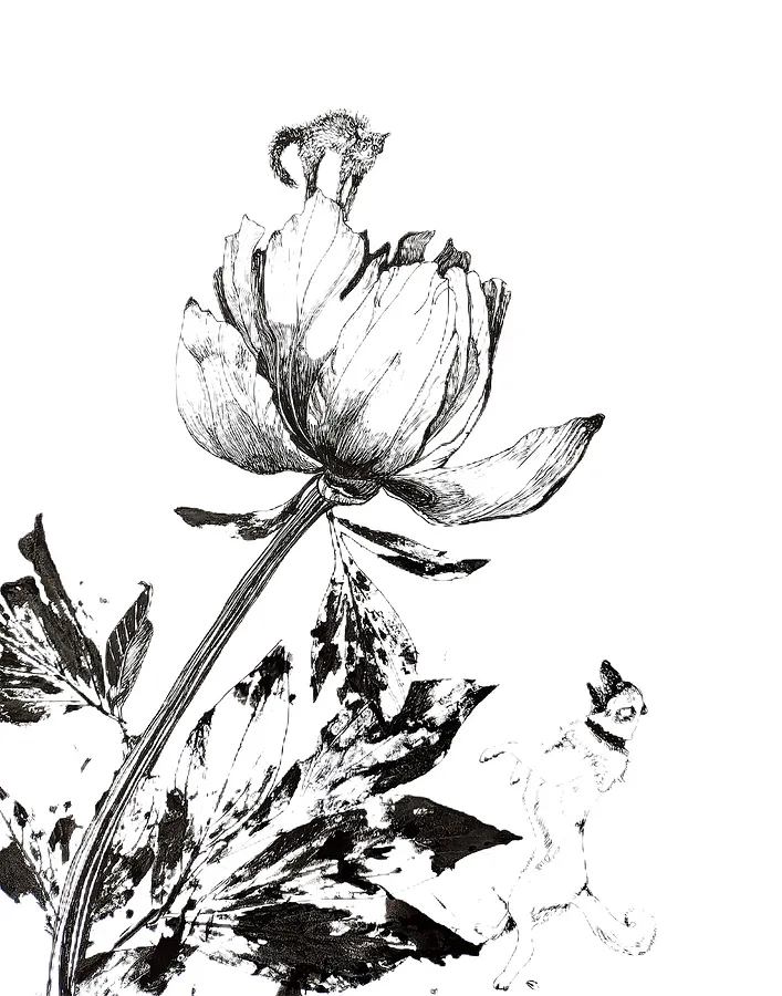 Зображення ""Врятувався"" від Viktorija Hunina, розмір: 30*40, матеріали:  Monotype, ink, liner, медіум: Графіка, місто: Kyiv , ціна: $100